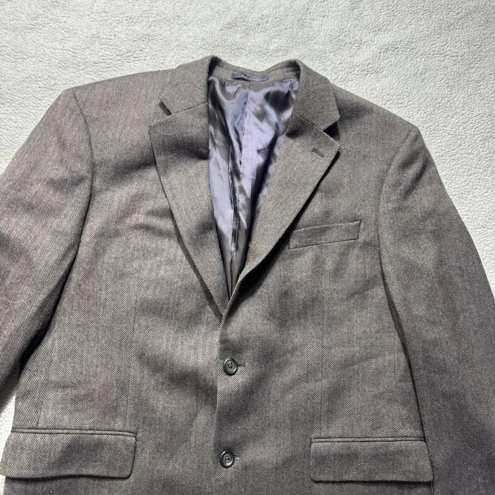 Lauren‎ Ralph Lauren Jacket Mens 46 Blazer Two Button Lined Macys Herringbone